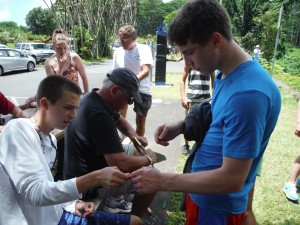 Tasting sugar cane