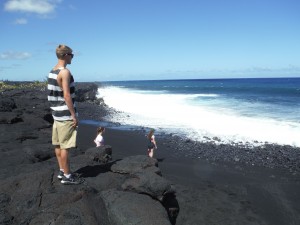 Black sand beach