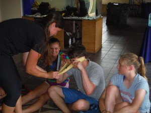 Ivy and Ivan learn about how a dolphin used echolocation